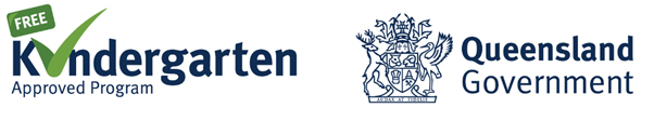 Free kindergarten program Queensland Government logo—kindy tick